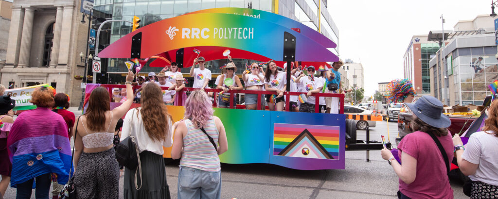 RRC Polytech Pride float in the Winnipeg Pride Parade