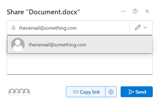 type in email and click result