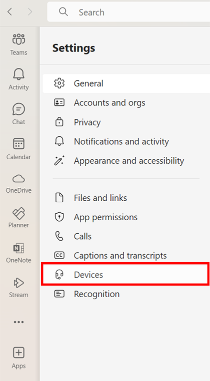 on settings menu click devices
