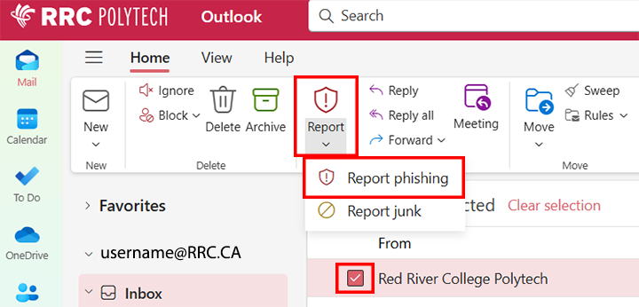 click report phishing