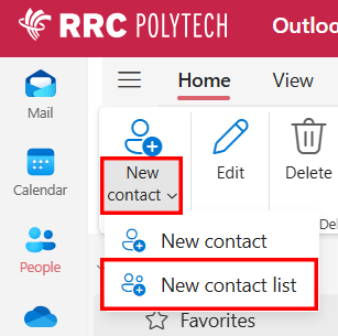 click new contact list