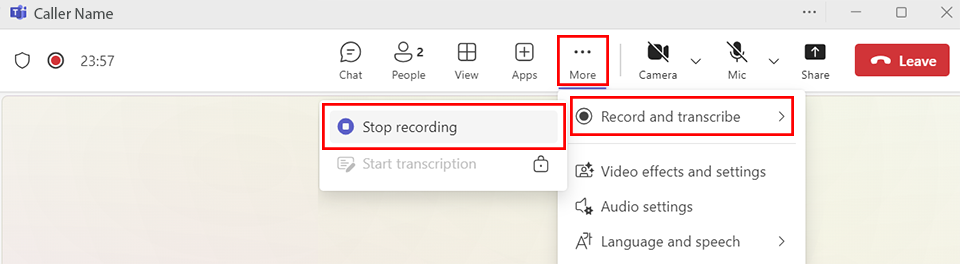 stop recording