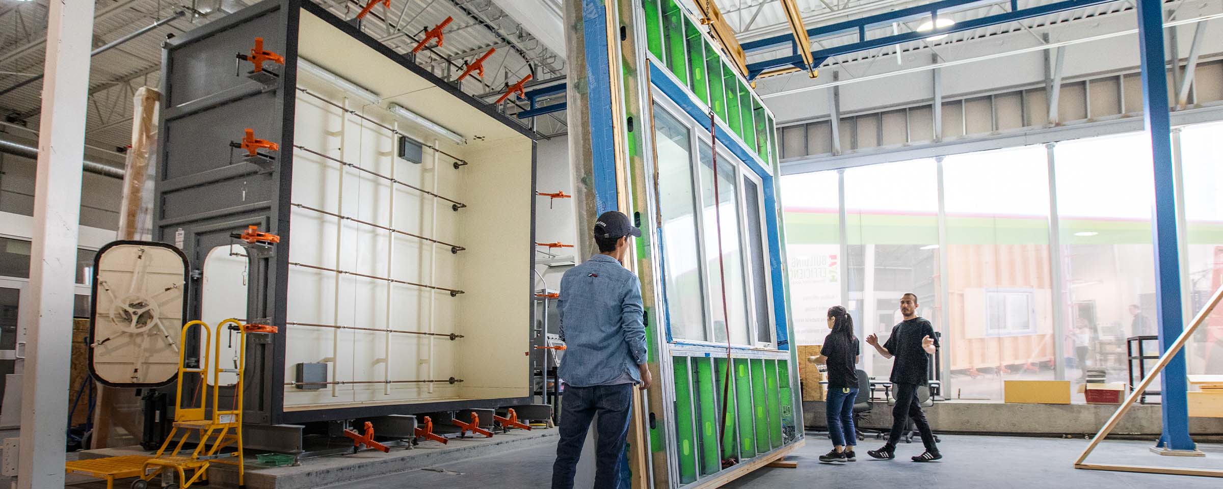 Researchers working in RRC Polytech's Building Efficiency Technology Access Centre.